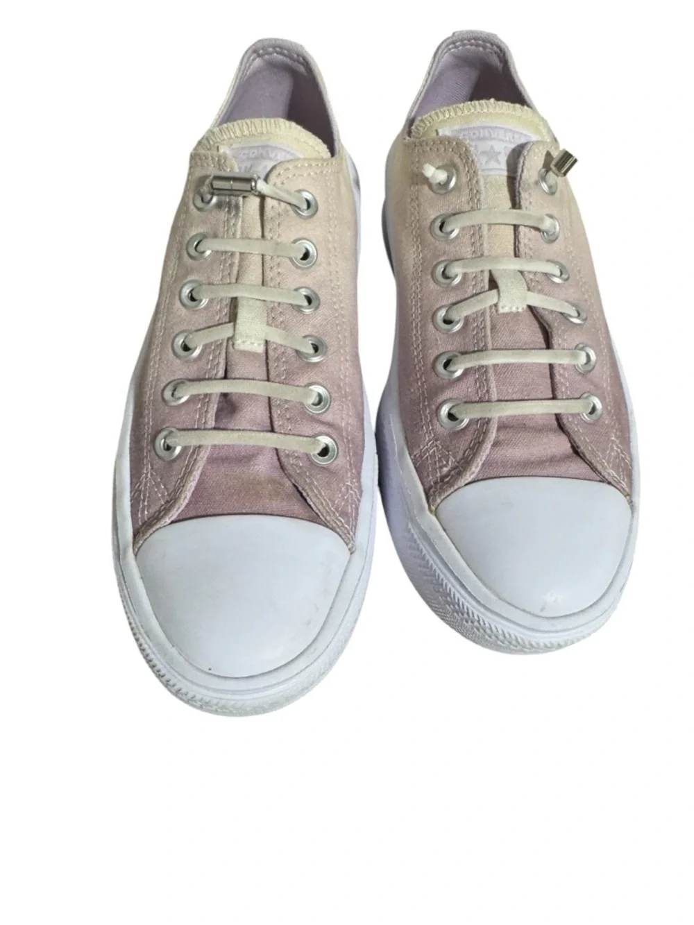 Converse Pastel Platform Ombré pale pink- pale yellow tan  women’s size 9 - Picture 3 of 6